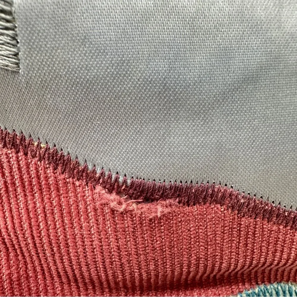 Vintage Corduroy‎ Colorful Landscape Accent Pillow with Ruffled Edge